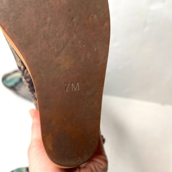 Jeffrey Campbell Rockferry Boots Size 7 Blue Snakeskin Brown Platform Knee High - Picture 15 of 17